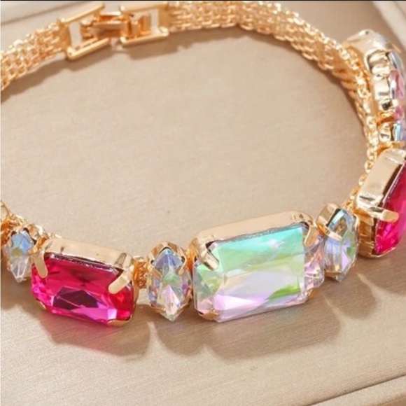 Pink Gemstone Tennis Bracelet - Picture 1 of 6